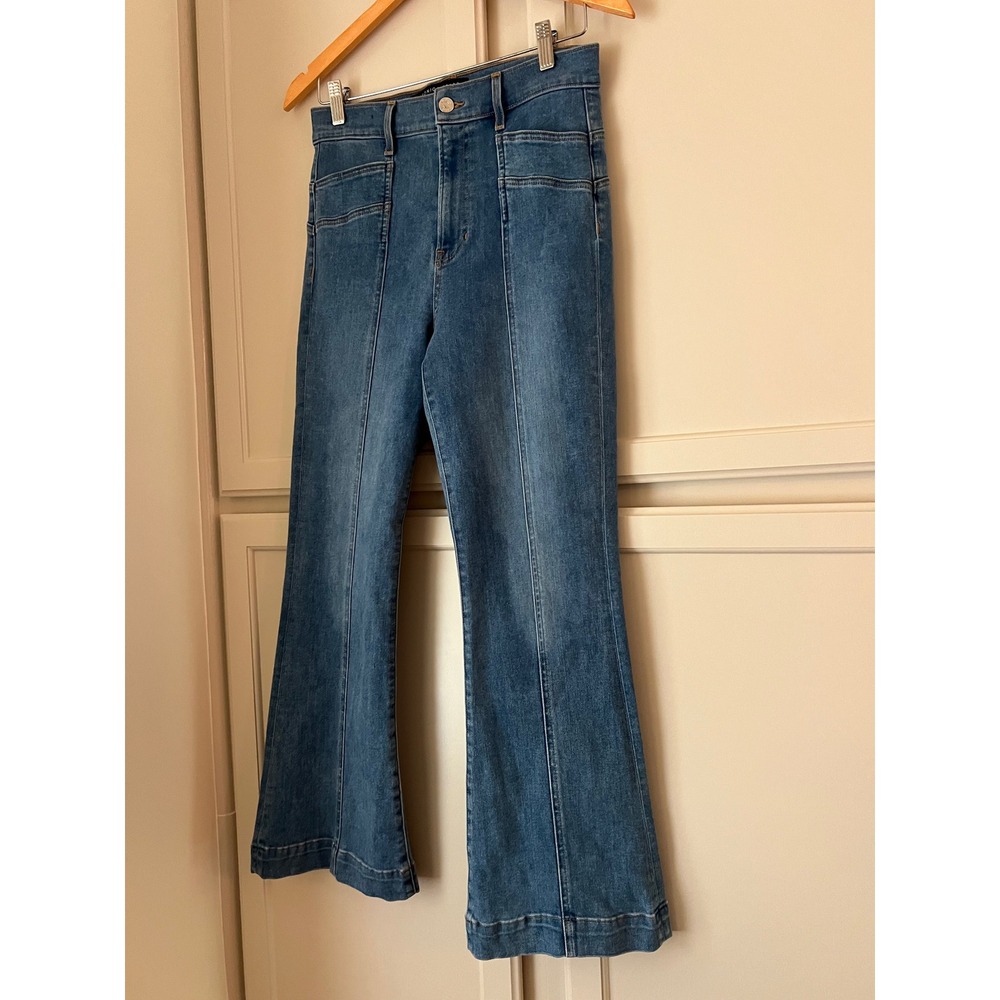Veronica Beard Carson Ankle Flare High Rise Jeans Medium Wash Blue Size 27 - Picture 2 of 9
